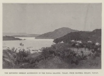 Die angebliche deutsche Aggression auf den Tonga-Inseln, Talau, von Olopeka Neiafu, Vavau